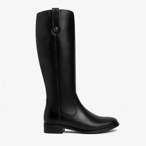 Kozaki Oficerki Thursday Boots Crown Damskie Czarne | ZMU7127LF