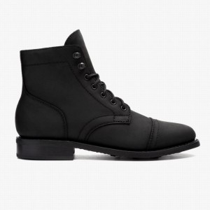 Kozaki Sznurowane Thursday Boots Captain Damskie Czarne | EVO7350WA