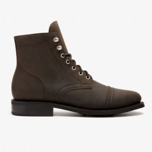 Kozaki Sznurowane Thursday Boots Captain Damskie Brązowe | HUO8162TK