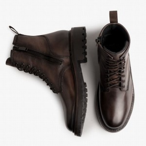 Kozaki Sznurowane Thursday Boots Stomper Męskie Old English | AWX939AO