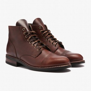 Kozaki Sznurowane Thursday Boots Vanguard Męskie Czerwone Brązowe | REV678CJ