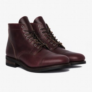 Kozaki Sznurowane Thursday Boots Vanguard Męskie Czerwone Brązowe | BQI5753FW