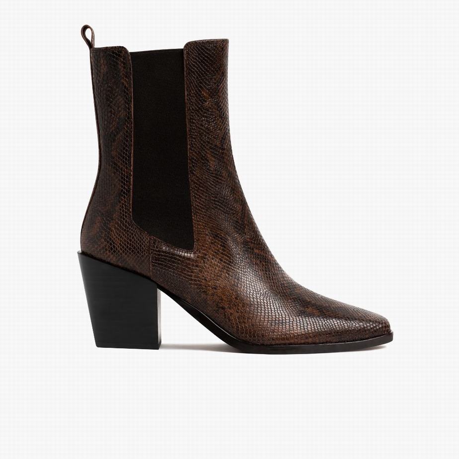 Buty Chelsea Thursday Boots Soho Damskie Czekolada Wąż | FVR5833MK