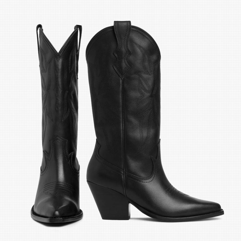 Buty Zachodnie Thursday Boots Rodeo Damskie Czarne | OCW7032TE