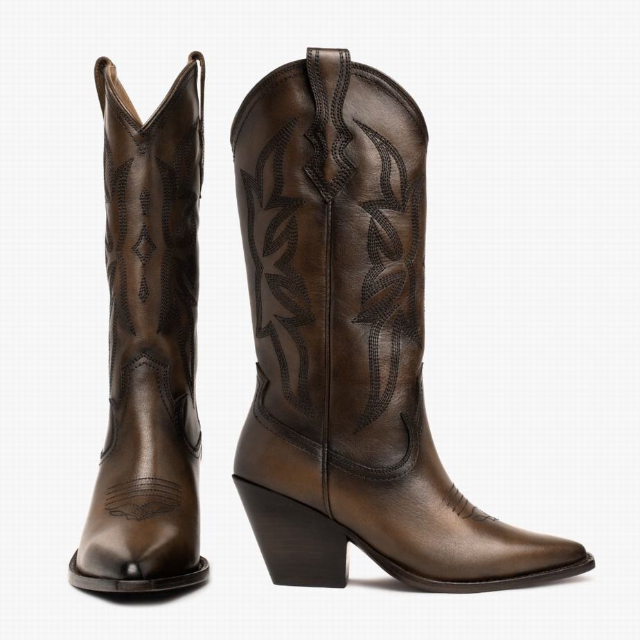 Buty Zachodnie Thursday Boots Rodeo Damskie Czekolada | HKA4339OZ