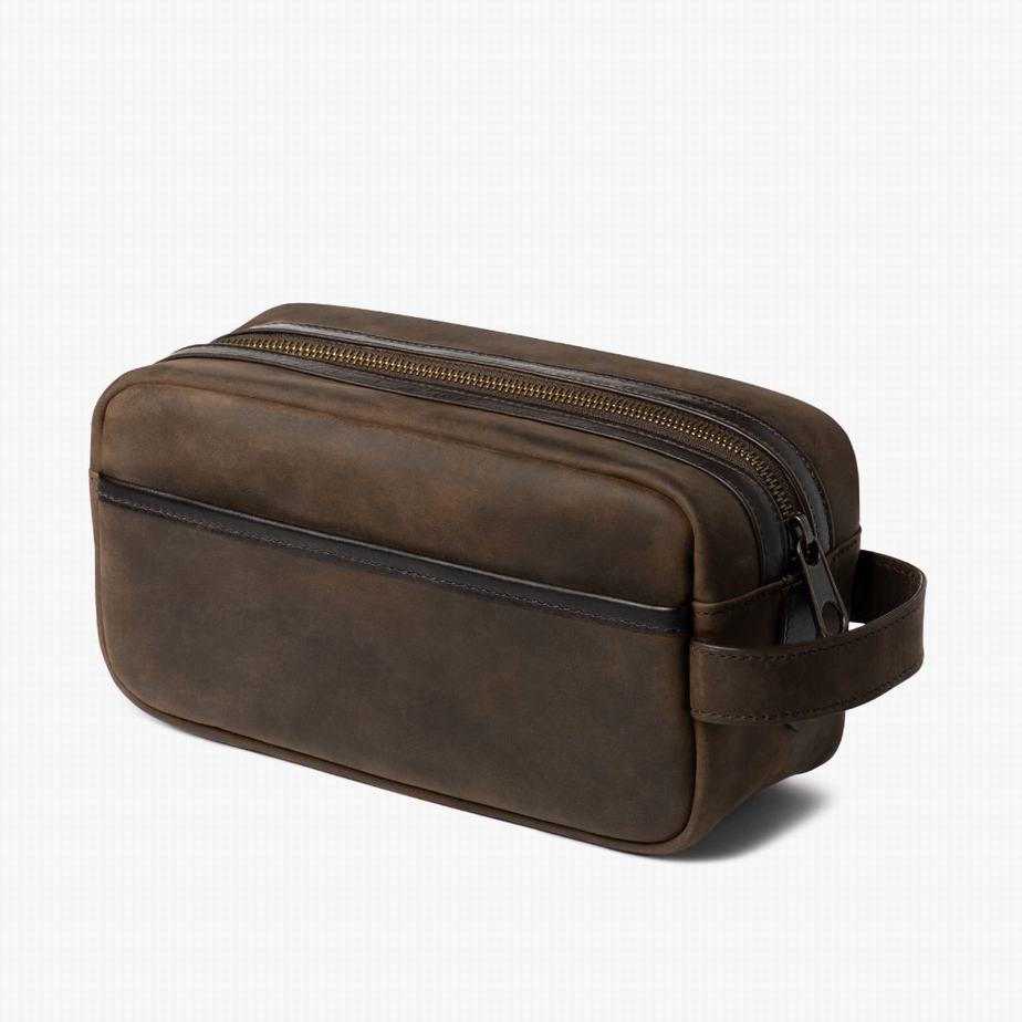 Kosmetyczki Thursday Boots Dopp Kit Męskie Brązowe | YUJ1632OB