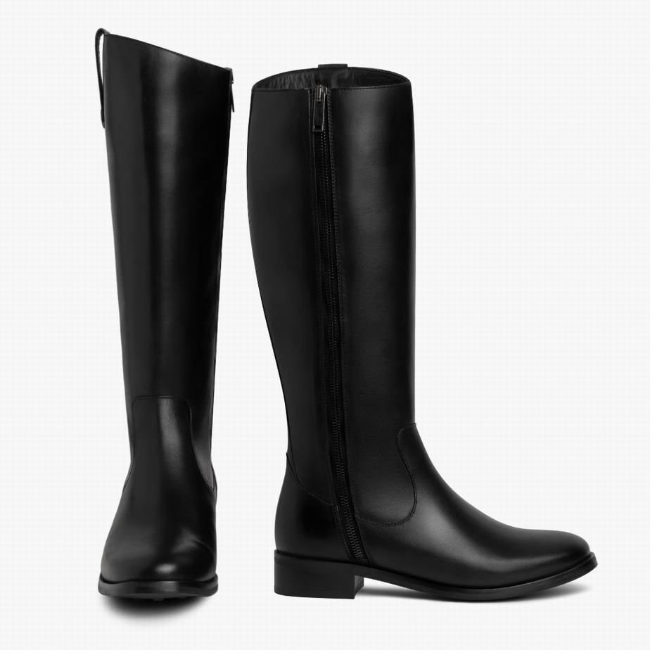 Kozaki Oficerki Thursday Boots Crown Damskie Czarne | ZMU7127LF