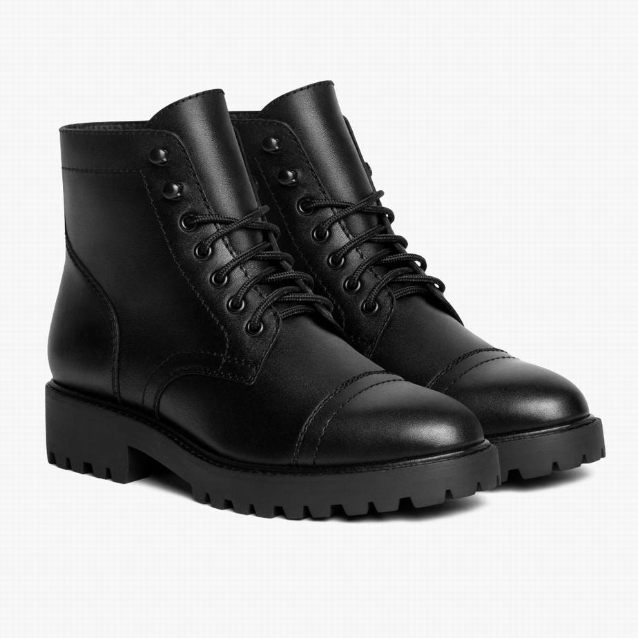 Kozaki Sznurowane Thursday Boots Captain StormKing® Damskie Czarne | OTL3822QQ