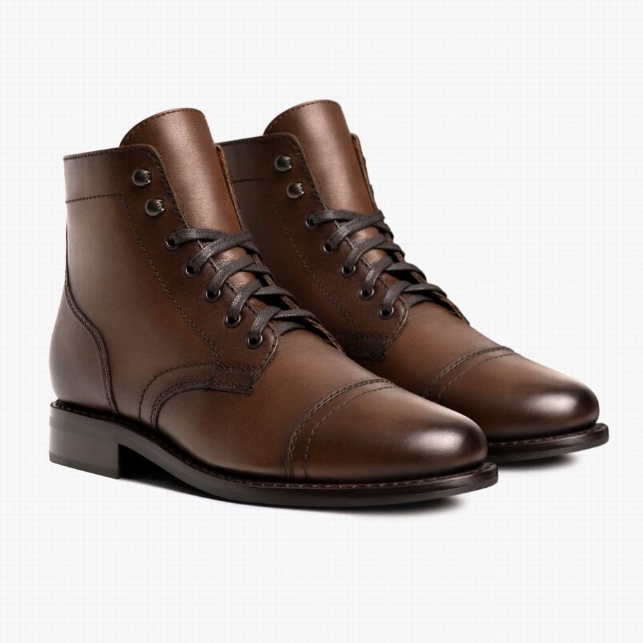 Kozaki Sznurowane Thursday Boots Captain Damskie Walnut | TXC9632SA