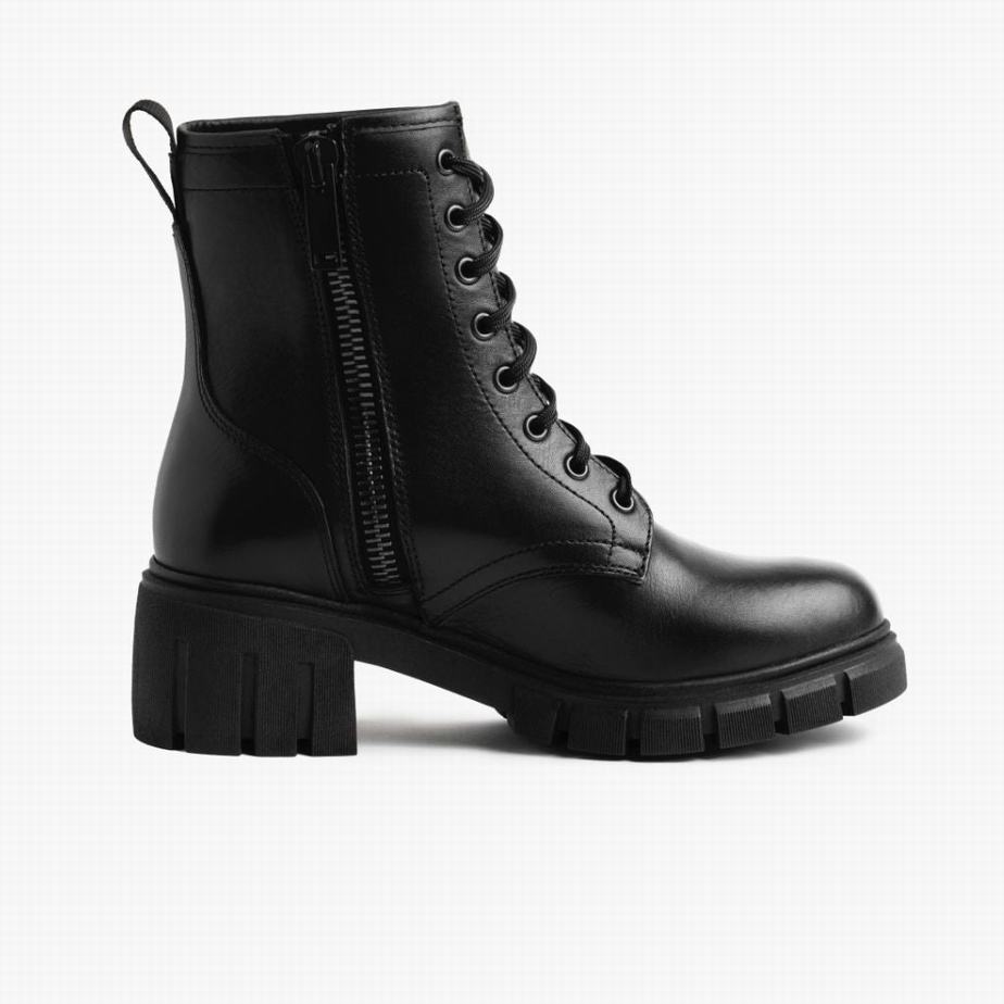 Kozaki Sznurowane Thursday Boots Coda Damskie Czarne | AEW8861ON