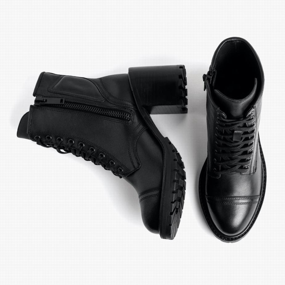 Kozaki Sznurowane Thursday Boots Rebel Damskie Czarne | PHU3927QT