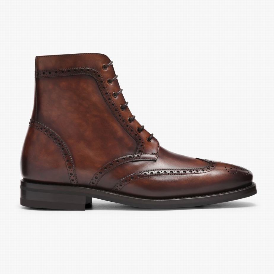 Kozaki Sznurowane Thursday Boots Wingtip Męskie Czekolada | OPH7372OU