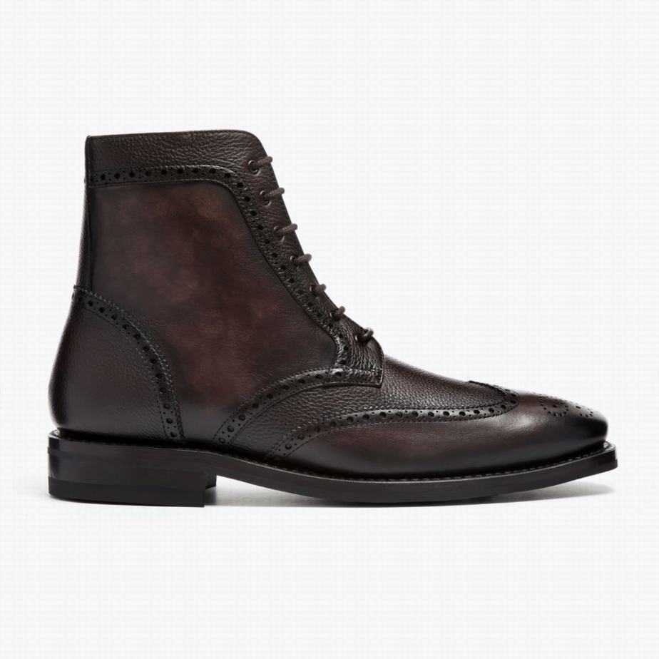 Kozaki Sznurowane Thursday Boots Wingtip Męskie Kawa | ISW3146TA