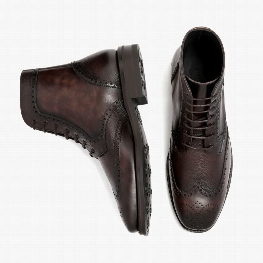 Kozaki Sznurowane Thursday Boots Wingtip Męskie Kawa | ISW3146TA