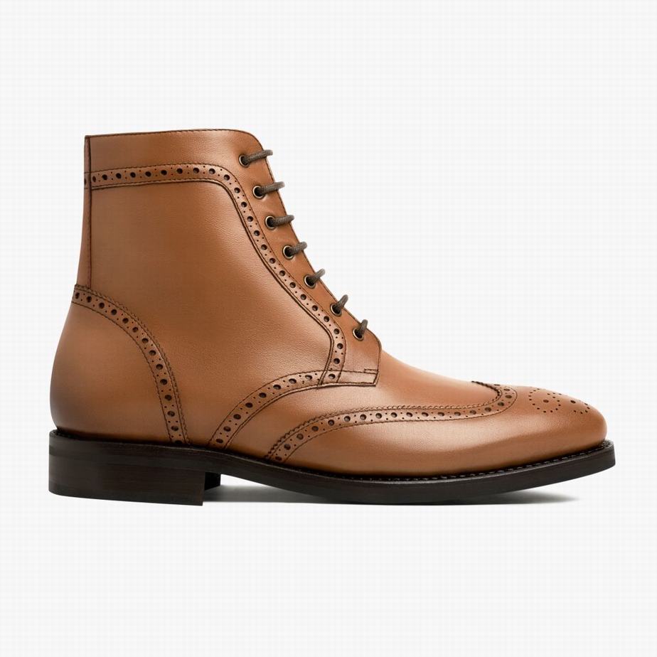 Kozaki Sznurowane Thursday Boots Wingtip Męskie Brązowe | MIK5343DG