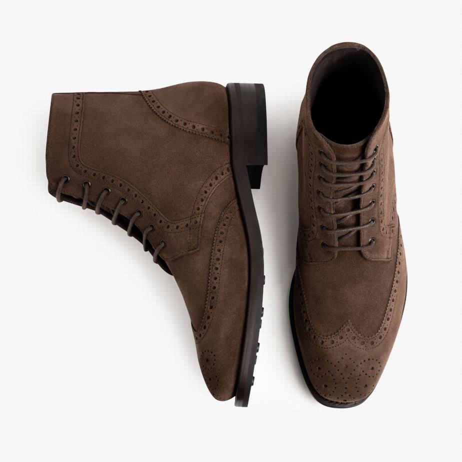 Kozaki Sznurowane Thursday Boots Wingtip Męskie Czekolada | OTG4867EO