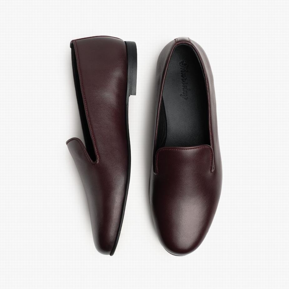 Loafersy Thursday Boots Eden Damskie Bordowe | DVT7145BG