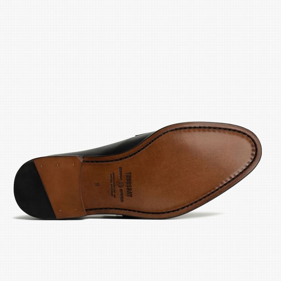 Loafersy Thursday Boots Lincoln Męskie Czarne | AGW75PZ