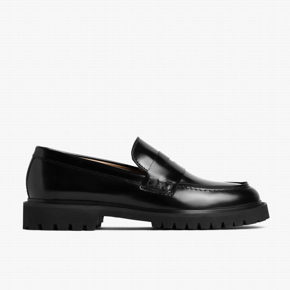 Loafersy Thursday Boots Penny Damskie Czarne | NLR3216FF